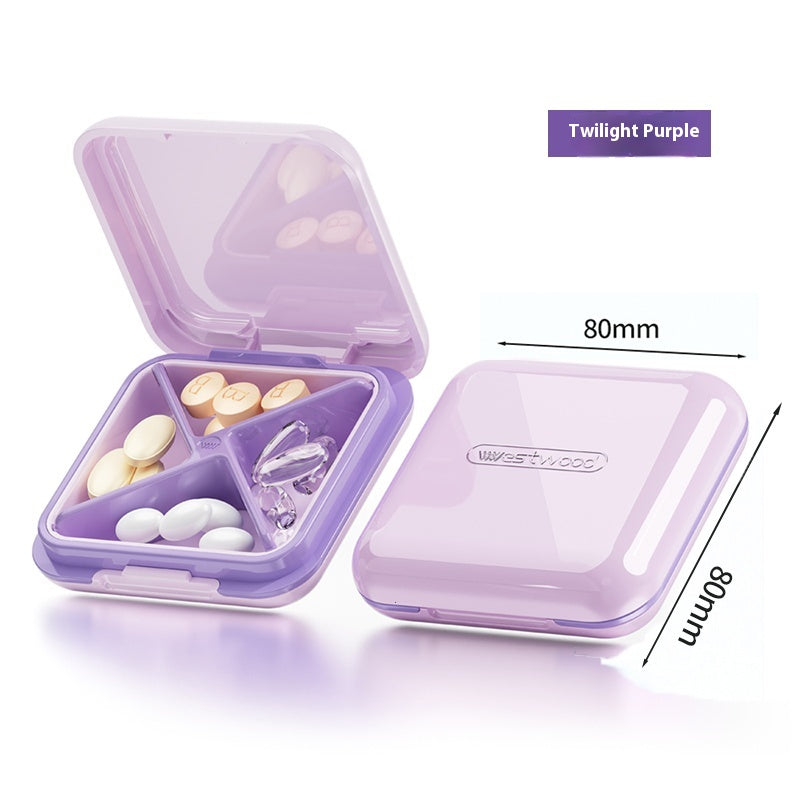 Pill splitter pill box 1 compartment pill box