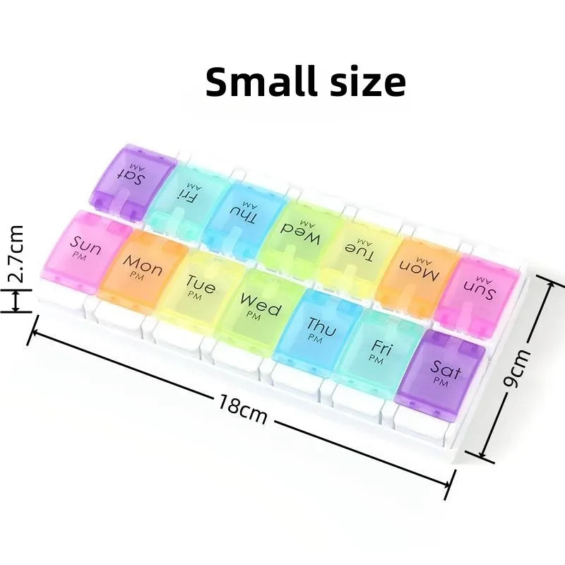 7-day pill case 2 pills per day AM/PM medicine box