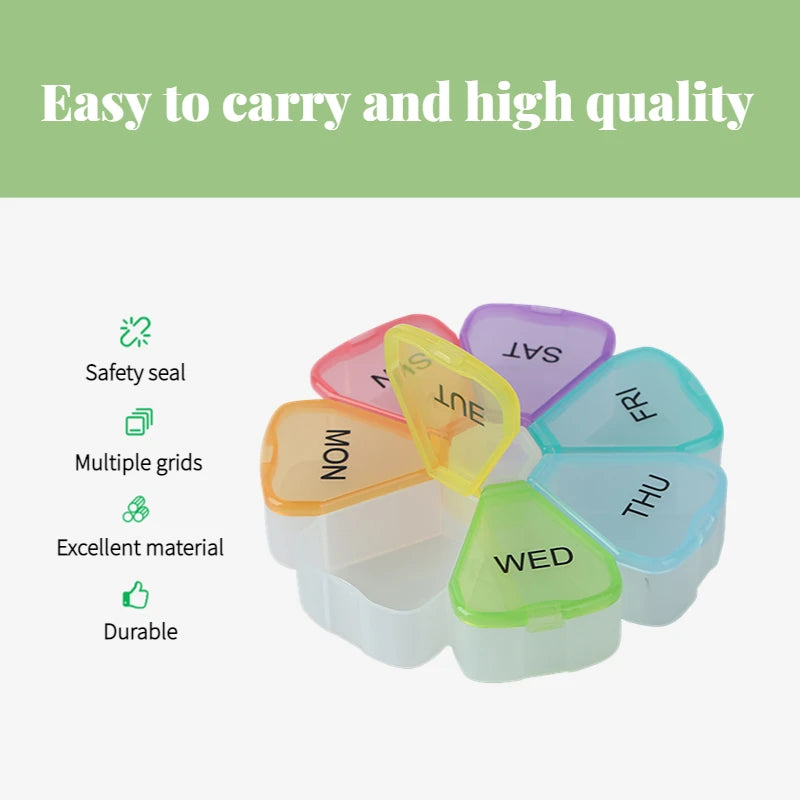 7-partition 7-day pill storage box large Petal Pill Box