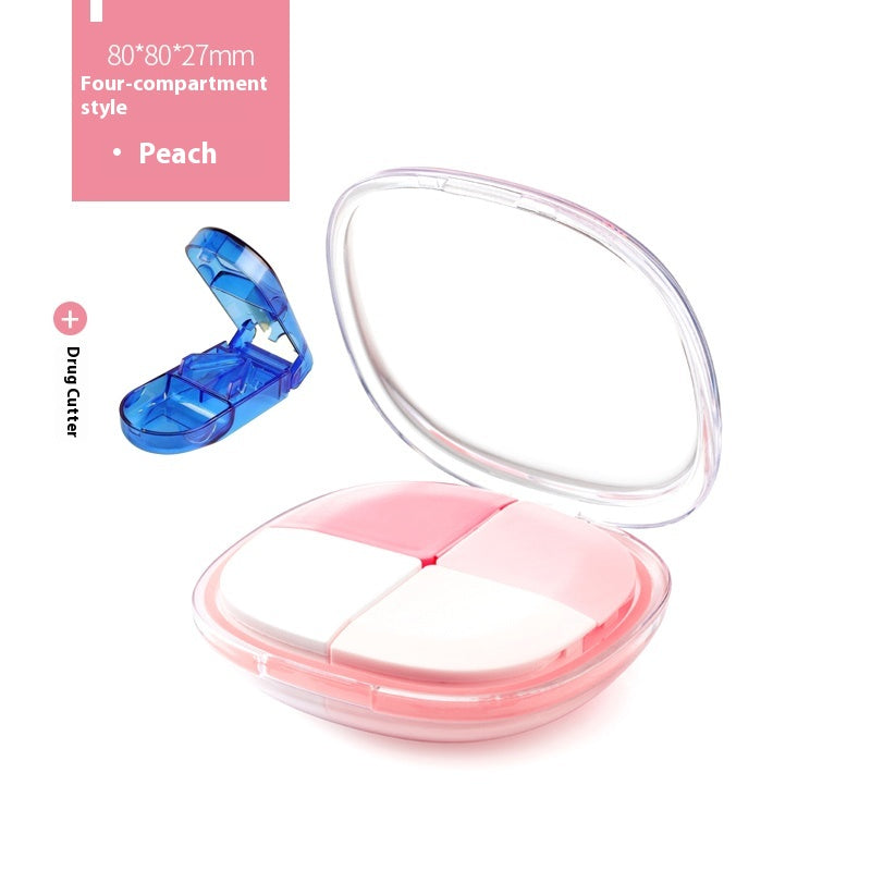 Mini portable 7-day pill box 4 partitions 5 partitions pill box
