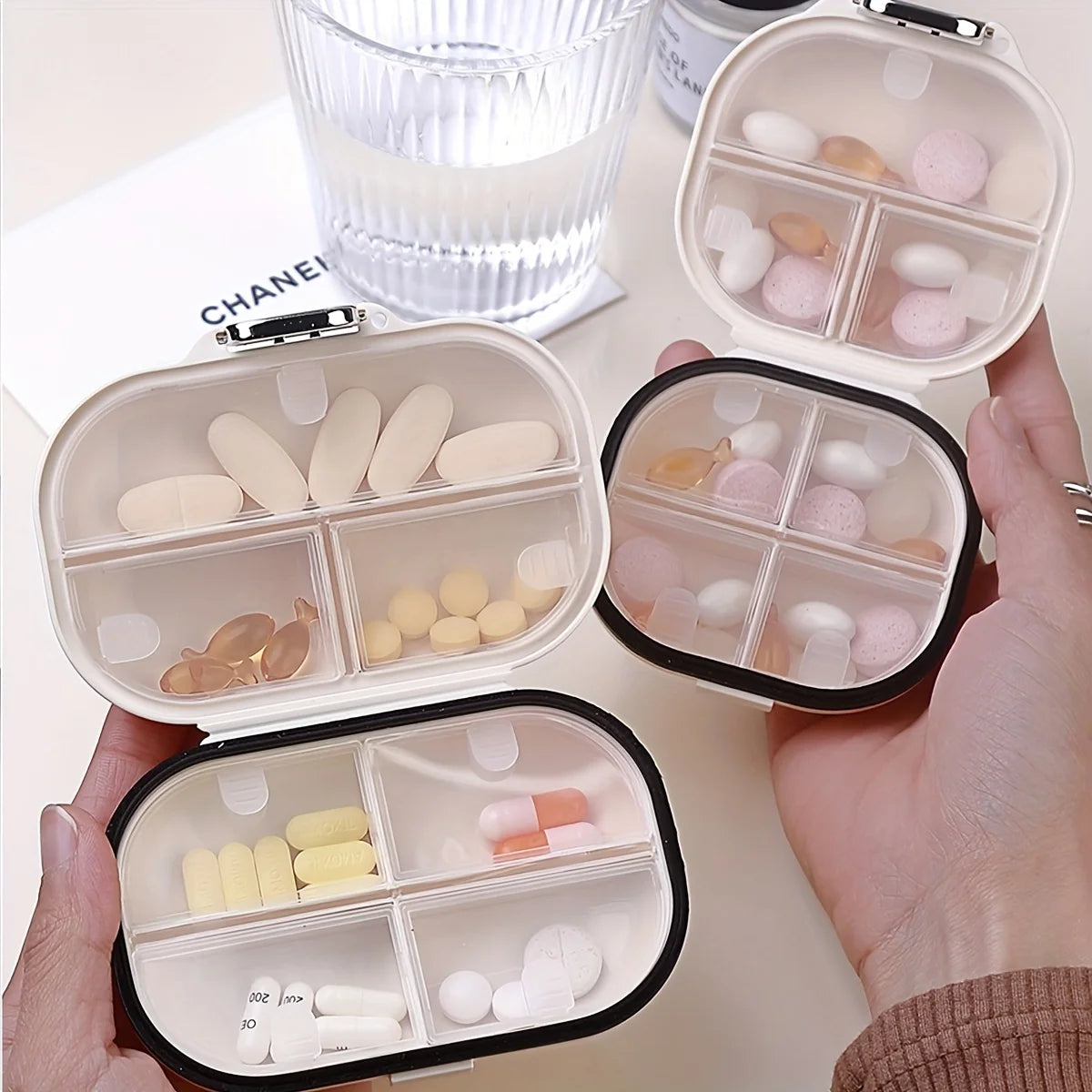 Portable travel seven-day sealed pill box