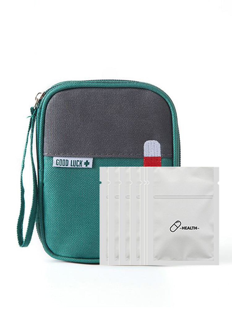 Portable aluminum foil pill bag, self-sealing pill bag