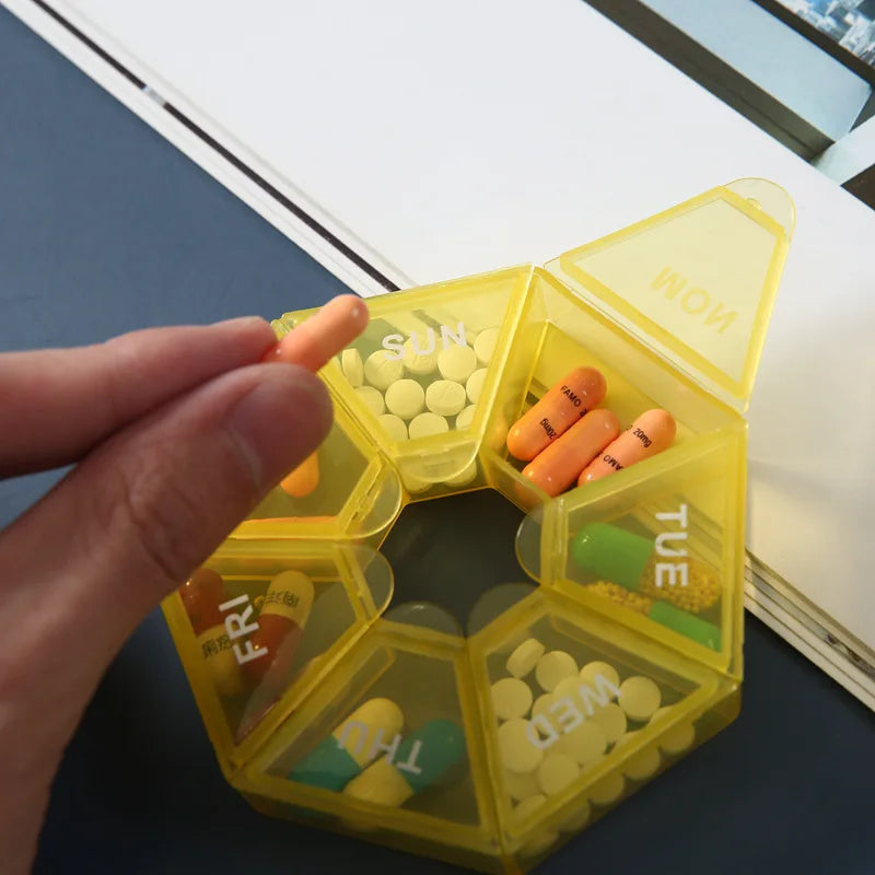 7-partition 7-day pill storage box small size