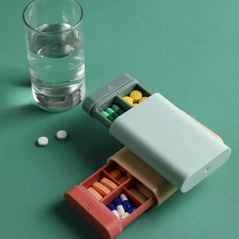 Travel Portable Pill Box 6 Partitions