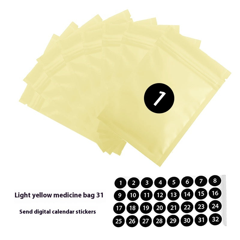31-Day Pill Bag, Portable Sealed Aluminum Foil Pill Bag,Ziplock Pill Bag