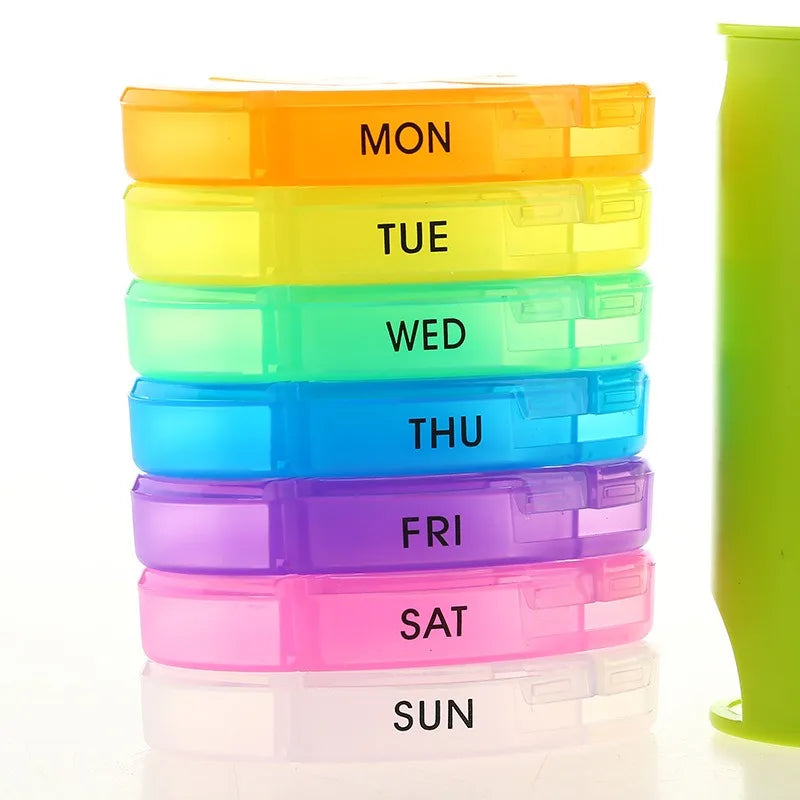 7-day pill box Oval pill box 4 times a day pill case