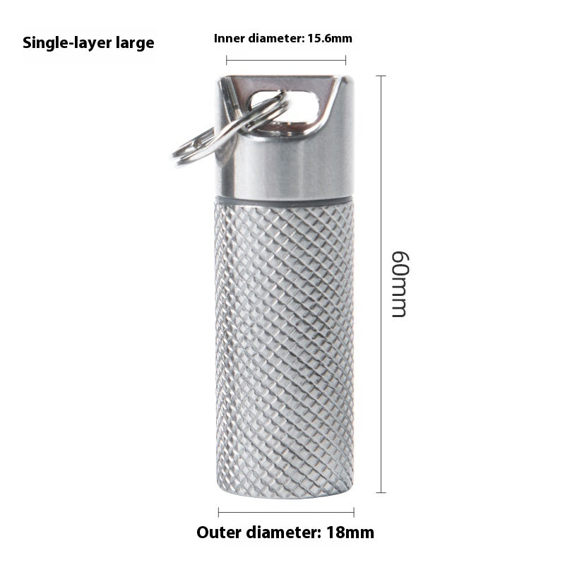 Titanium alloy pill bottle jewelry keychain pill case