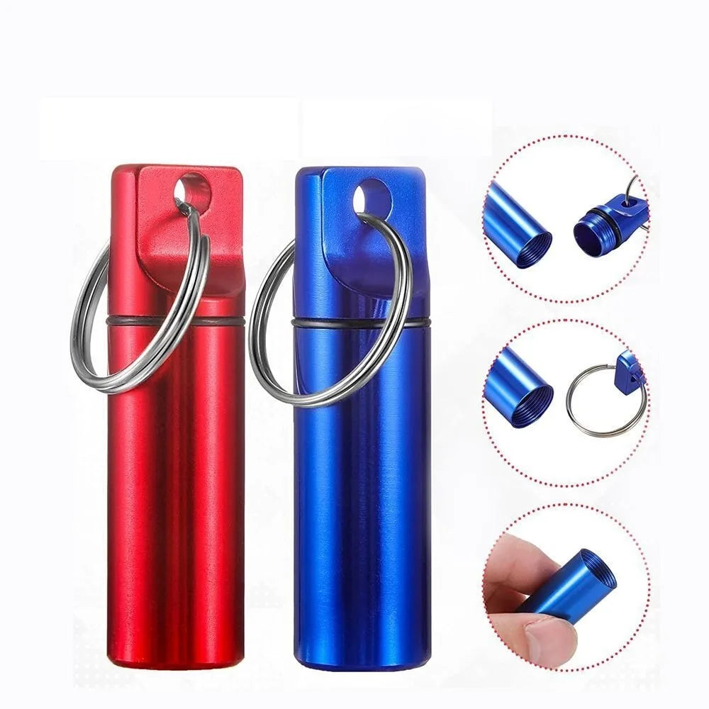 Aluminum alloy pill case waterproof keychain pill box