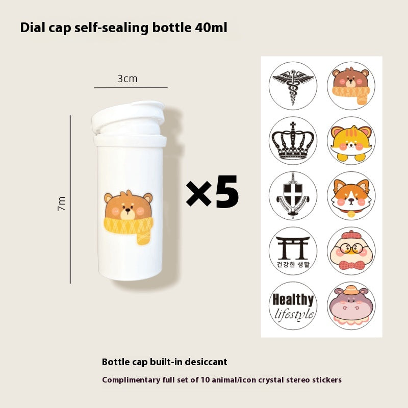 Moisture-proof portable cute pill bottle 100ml
