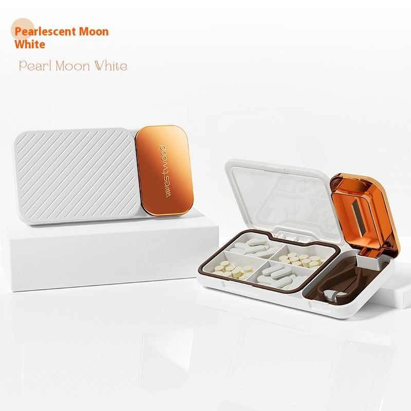 Pill Splitter Pill Box Set 4 Partition Pill Box