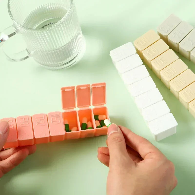 7 day pill box 5 colors pill case organizer
