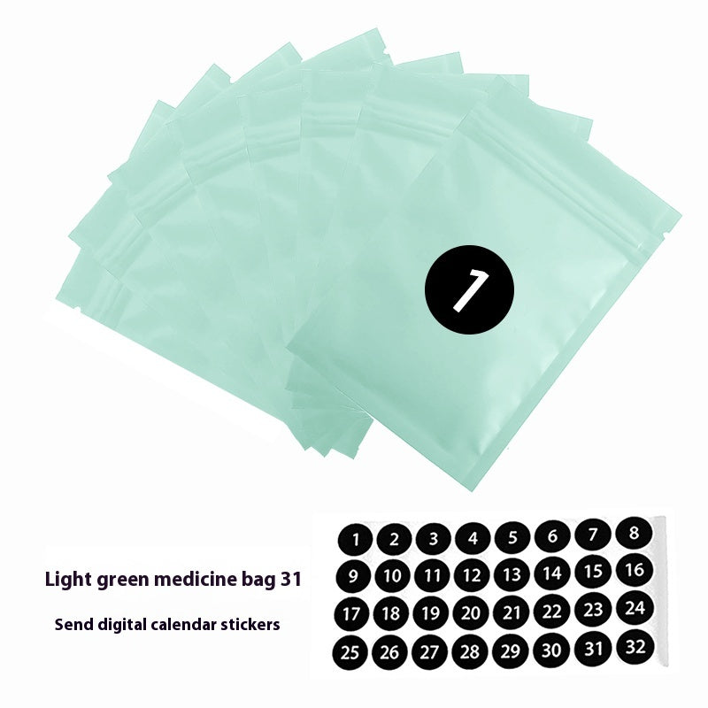 31-Day Pill Bag, Portable Sealed Aluminum Foil Pill Bag,Ziplock Pill Bag