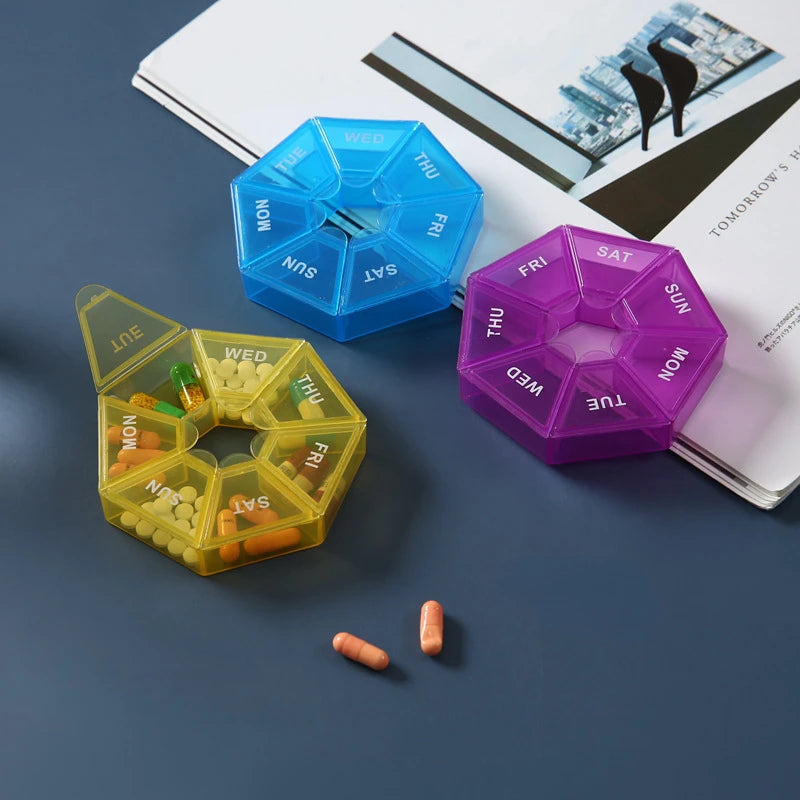 7-partition 7-day pill storage box small size