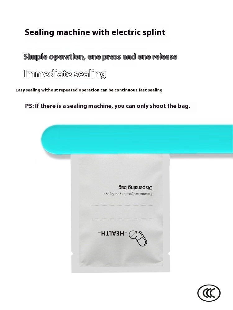 Disposable medicine bag, medicine bag sealing machine