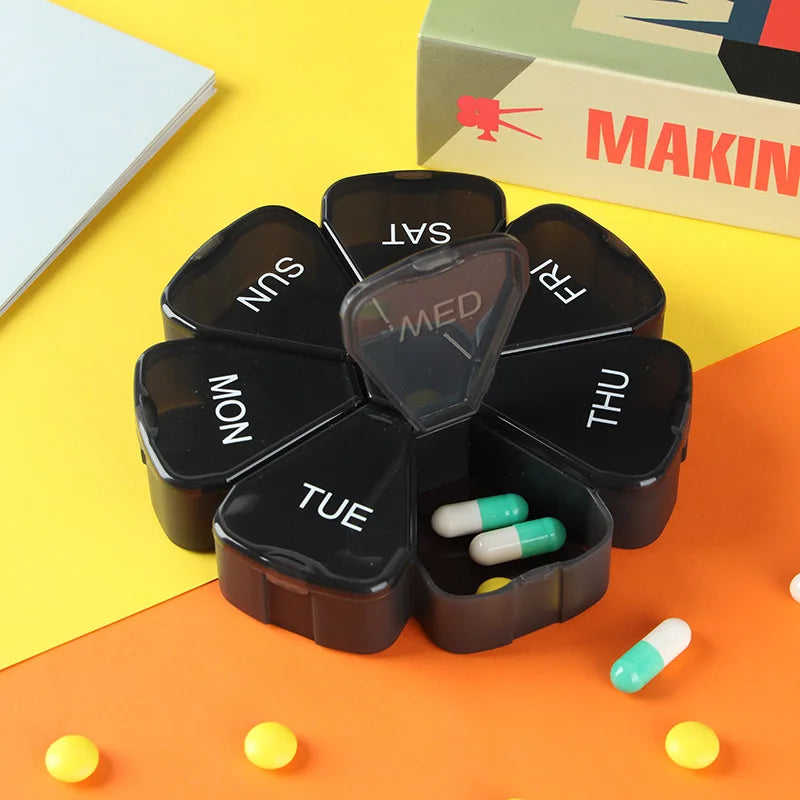 7-partition 7-day pill storage box large Petal Pill Box