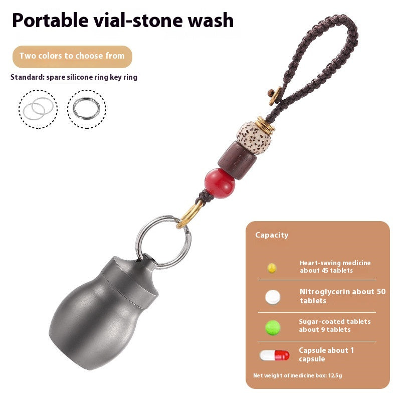 Portable Small Medicine Bottle, Heart-Saving Pill Bottle, Titanium Alloy Portable Medicine Bottle