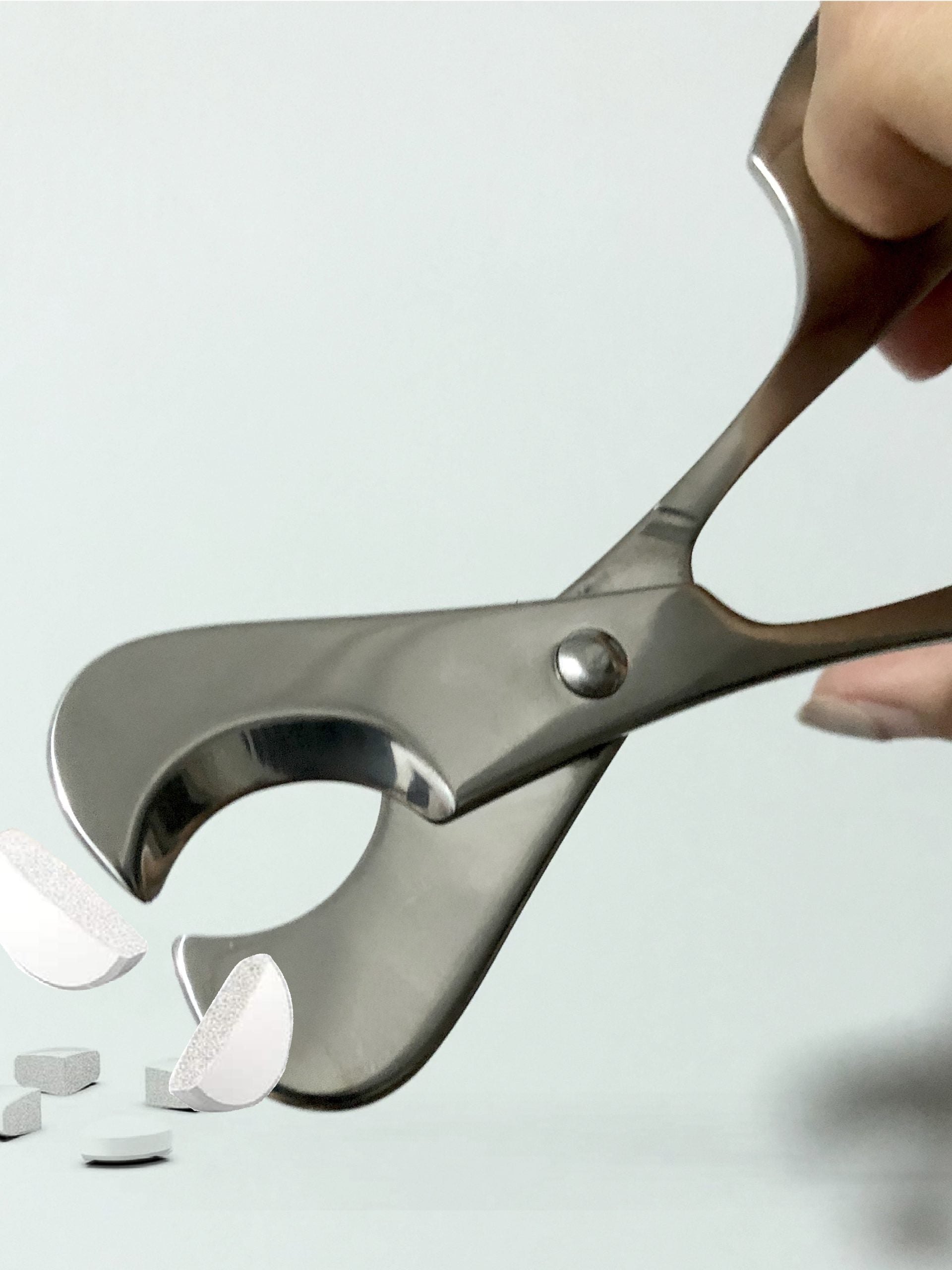 Portable pill cutter metal stainless steel pill scissors