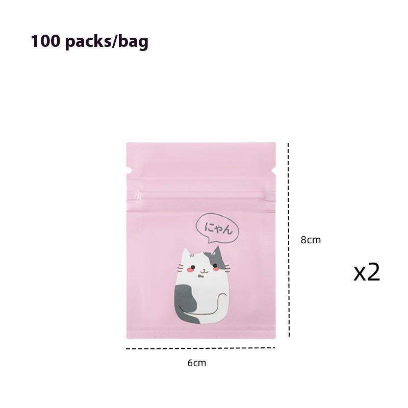 Light-Proof Aluminum Foil Pill Bag Pink Portable Small Pill Bag Ziplock Pill Bag
