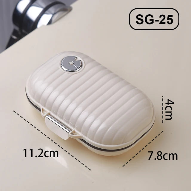Portable travel seven-day sealed pill box