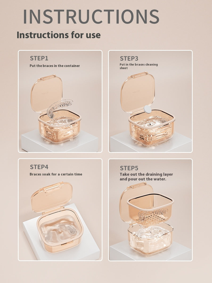Multifunctional braces storage box Braces soaking box