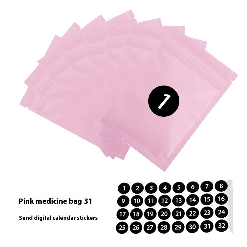 31-Day Pill Bag, Portable Sealed Aluminum Foil Pill Bag,Ziplock Pill Bag