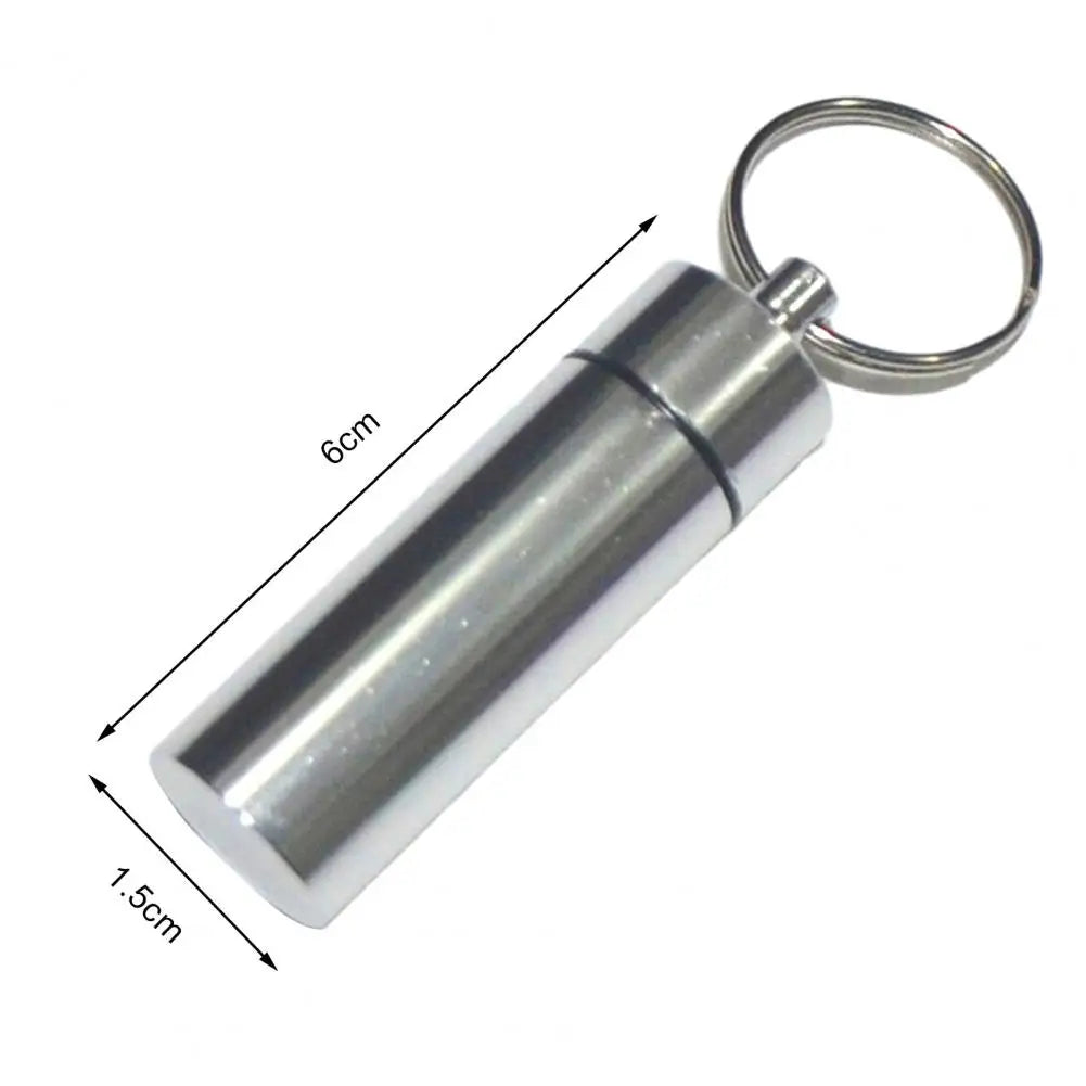 Mini pill box keychain aluminum alloy waterproof pill case right angle