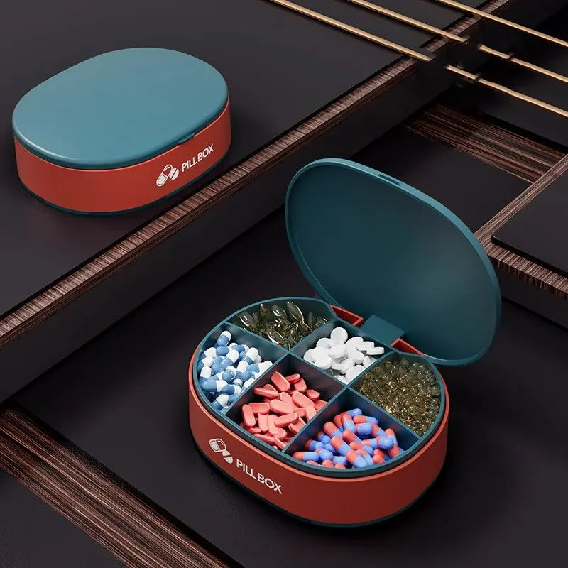 Pill Storage Box 6 Partition Pill Box 3 Color Options