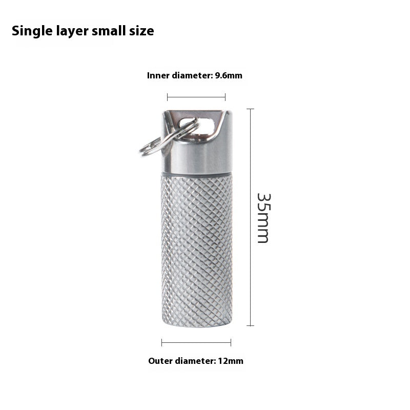 Titanium alloy pill bottle jewelry keychain pill case