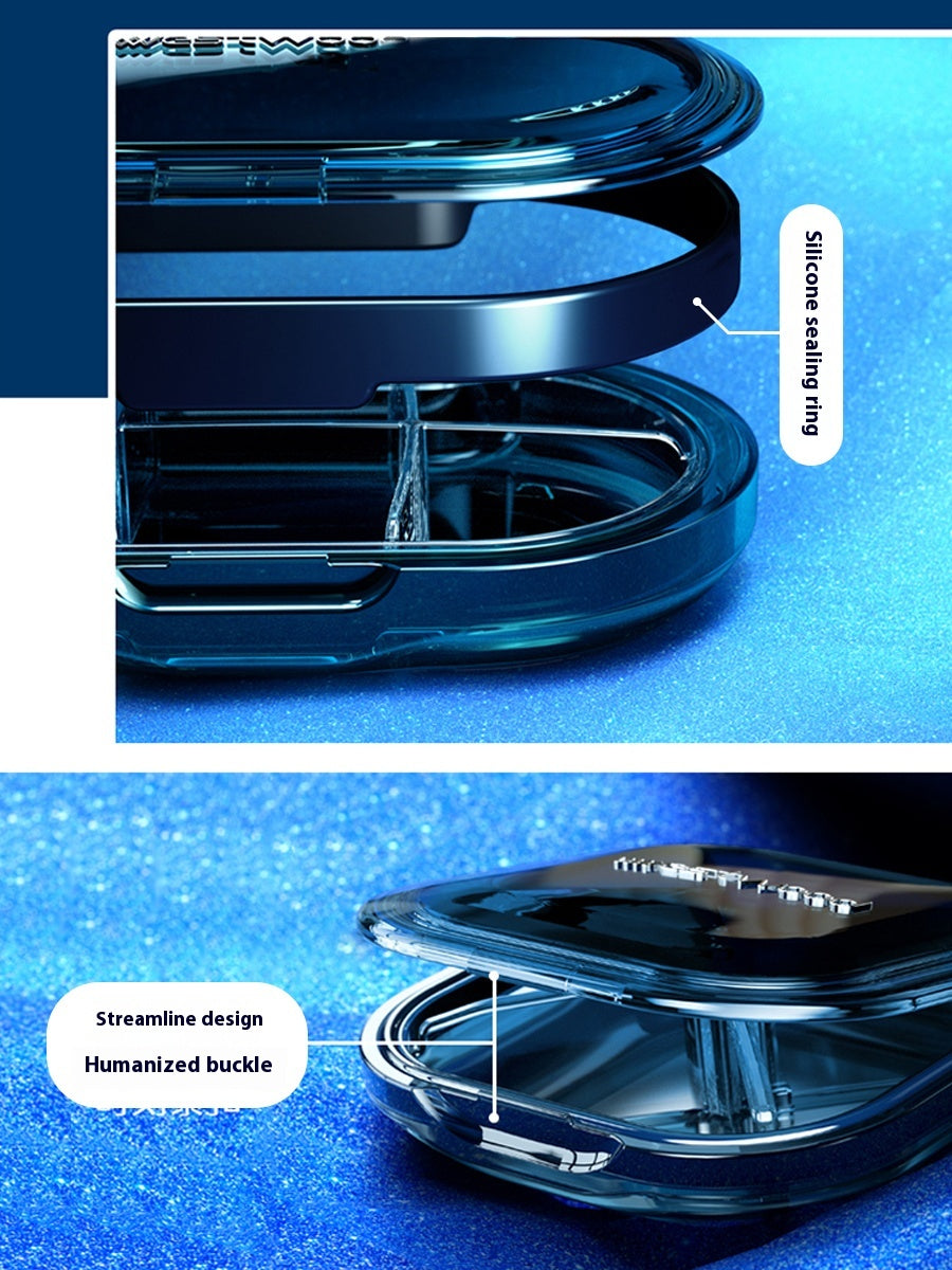 Luxury Portable Mini Pill Box 4 squares 6 squares Pill case