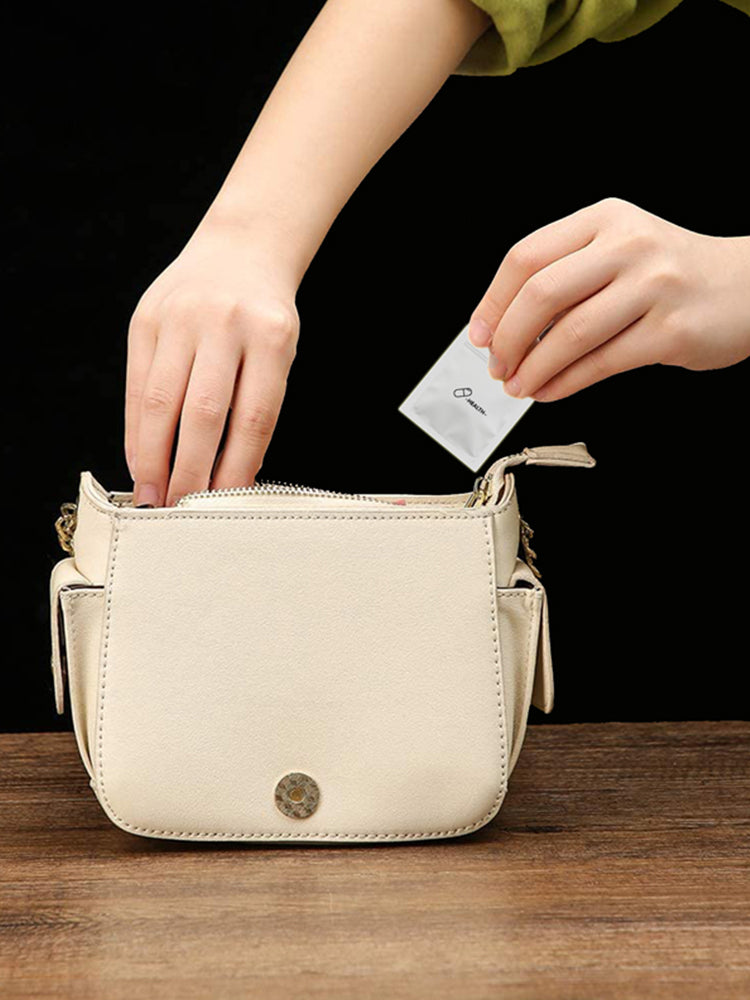 Portable aluminum foil pill bag, self-sealing pill bag