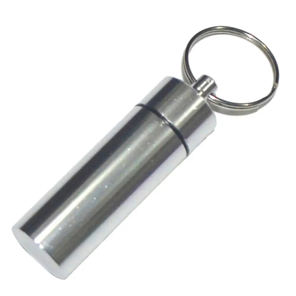 Mini pill box keychain aluminum alloy waterproof pill case right angle