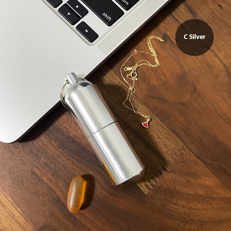Handmade Colored Diamond Mini Pill Box Key Pill Box Necklace Pill Bottle