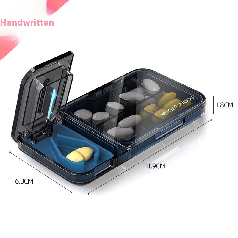 Pill Splitter Pill Box Set 4 Partition Pill Box