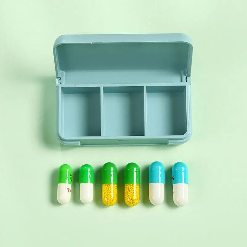 Three compartments for a day's pill storage box