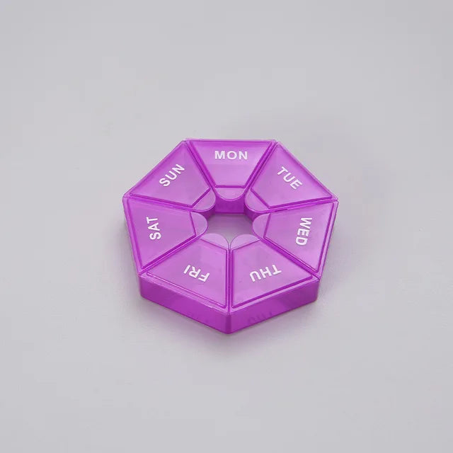 7-partition 7-day pill storage box small size