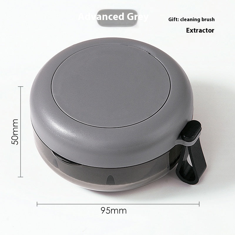 Portable braces box with magnetic mirror and lanyard