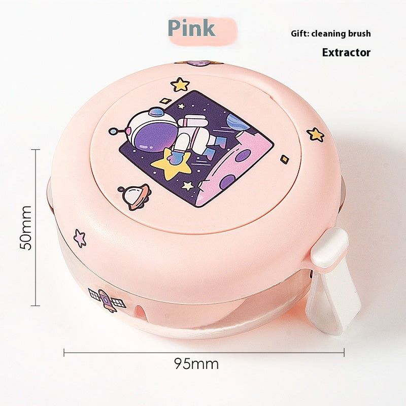 Portable braces box with magnetic mirror and lanyard
