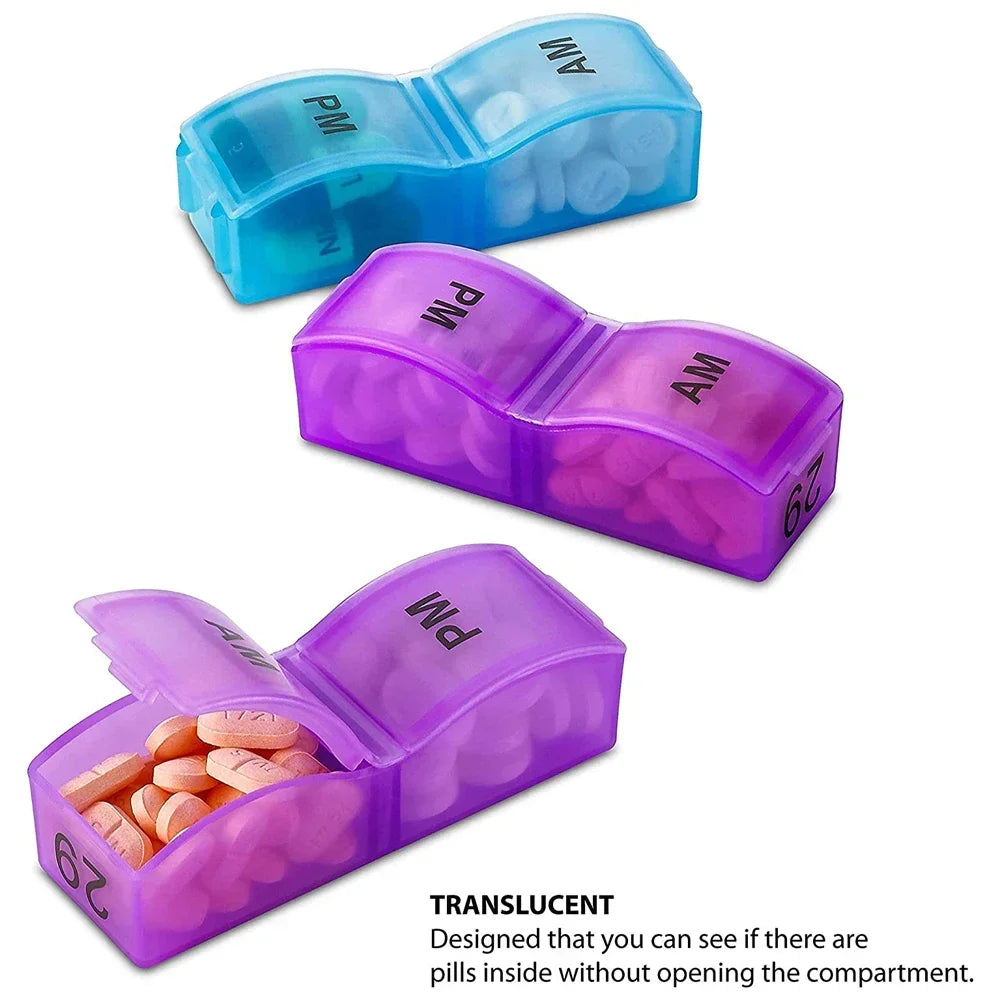 Monthly Pill Organizer, 2 Daily, AM/PM, 30 Day Pill Box