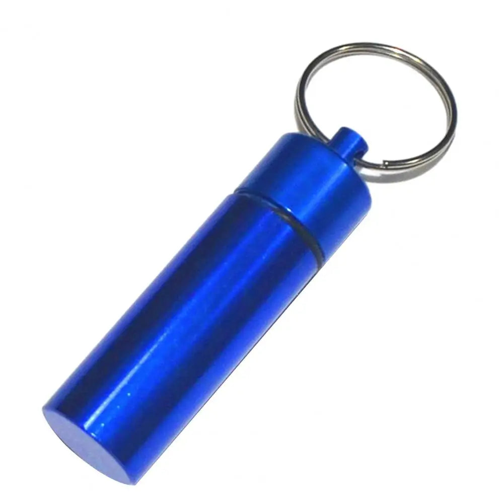 Mini pill box keychain aluminum alloy waterproof pill case right angle
