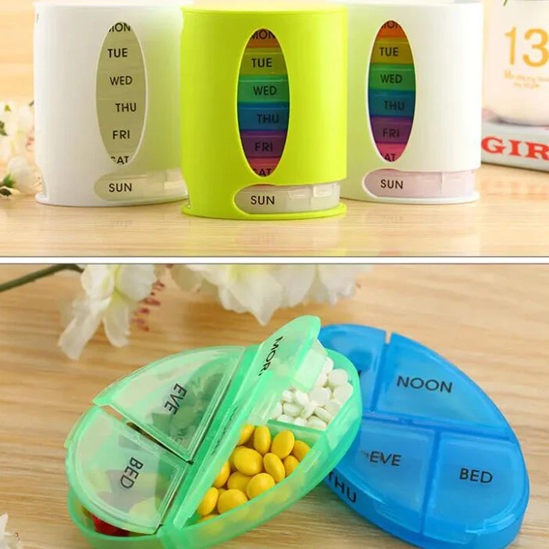 7-day pill box Oval pill box 4 times a day pill case