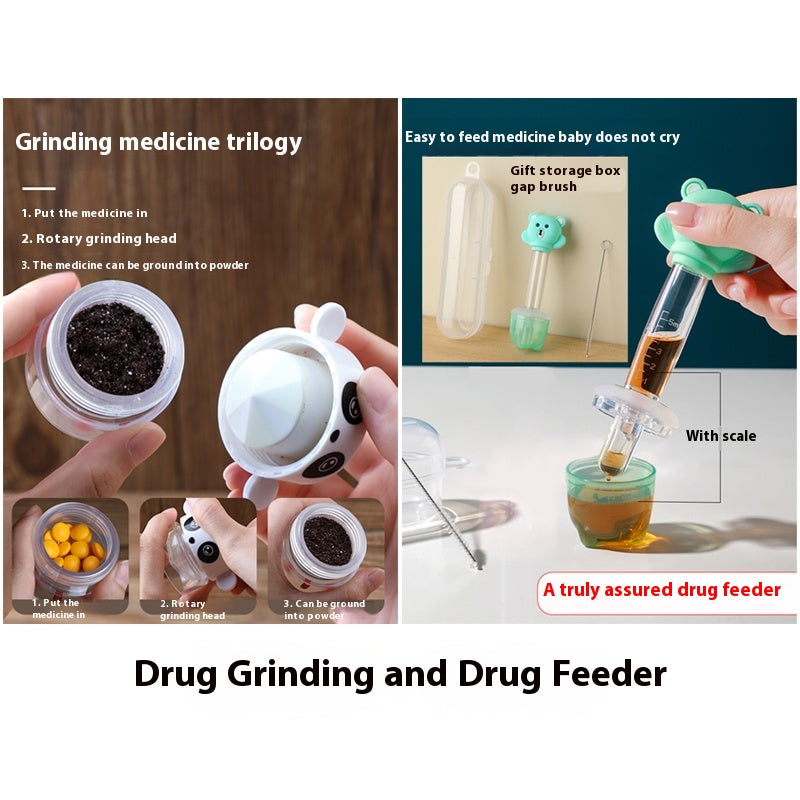 Baby pill grinder pill storage box pill case