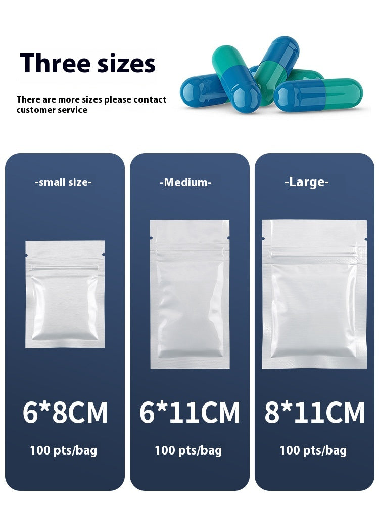 Aluminum Foil Light-Proof Pill Bag,Ziplock Pill Bag