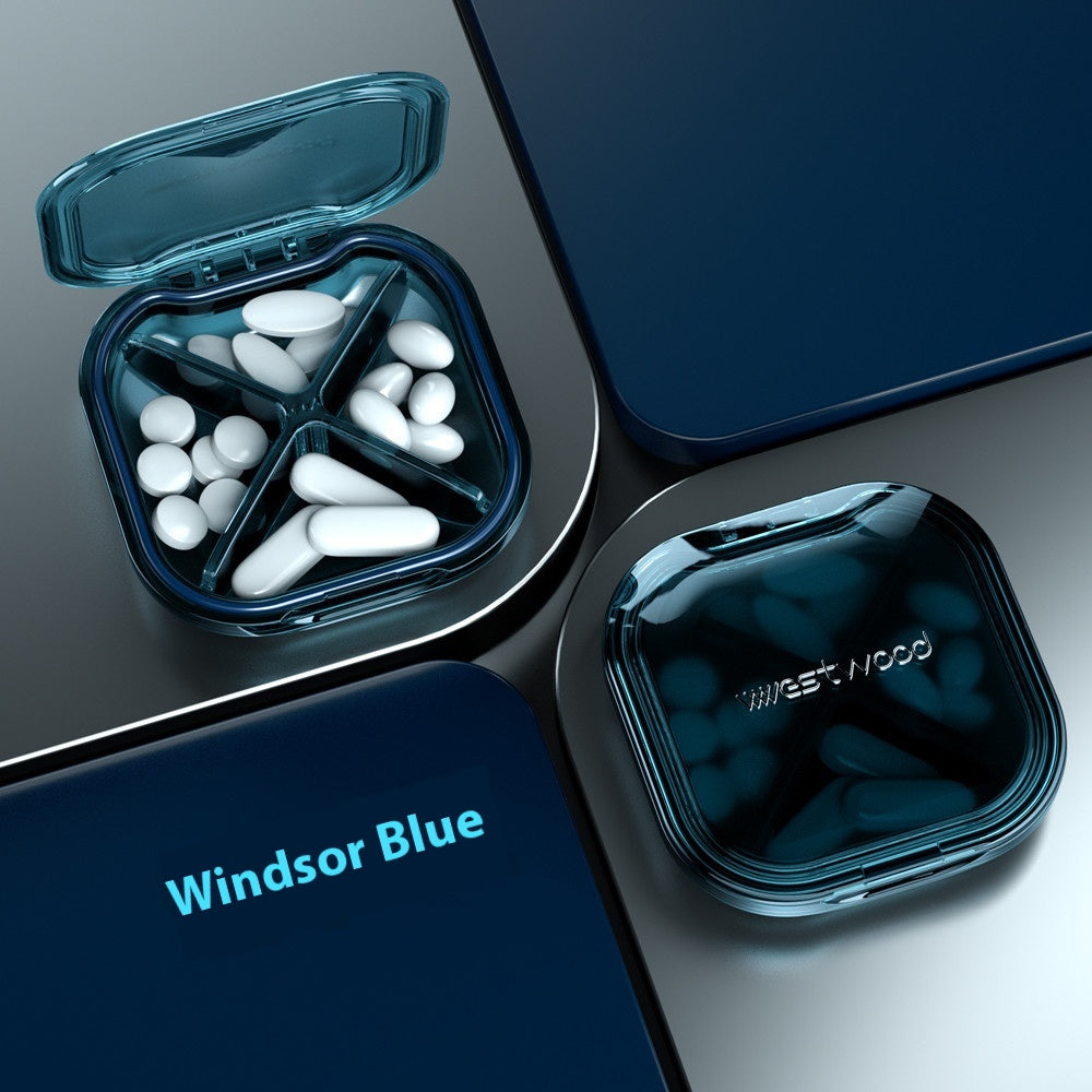 Pill Splitter Pill Box Set 4 Partition Pill Box