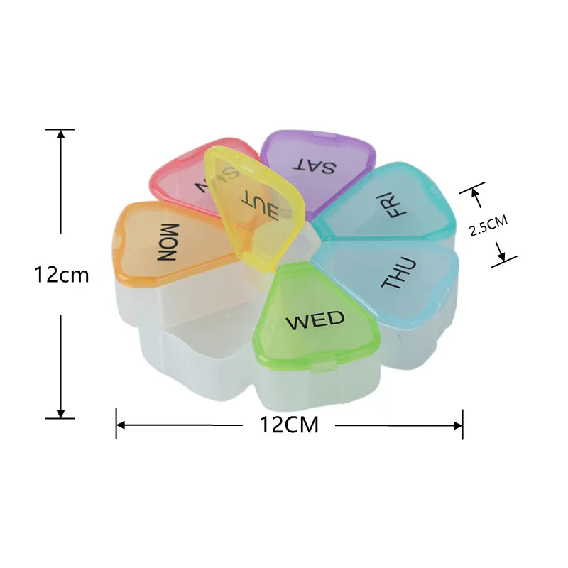7-partition 7-day pill storage box large Petal Pill Box