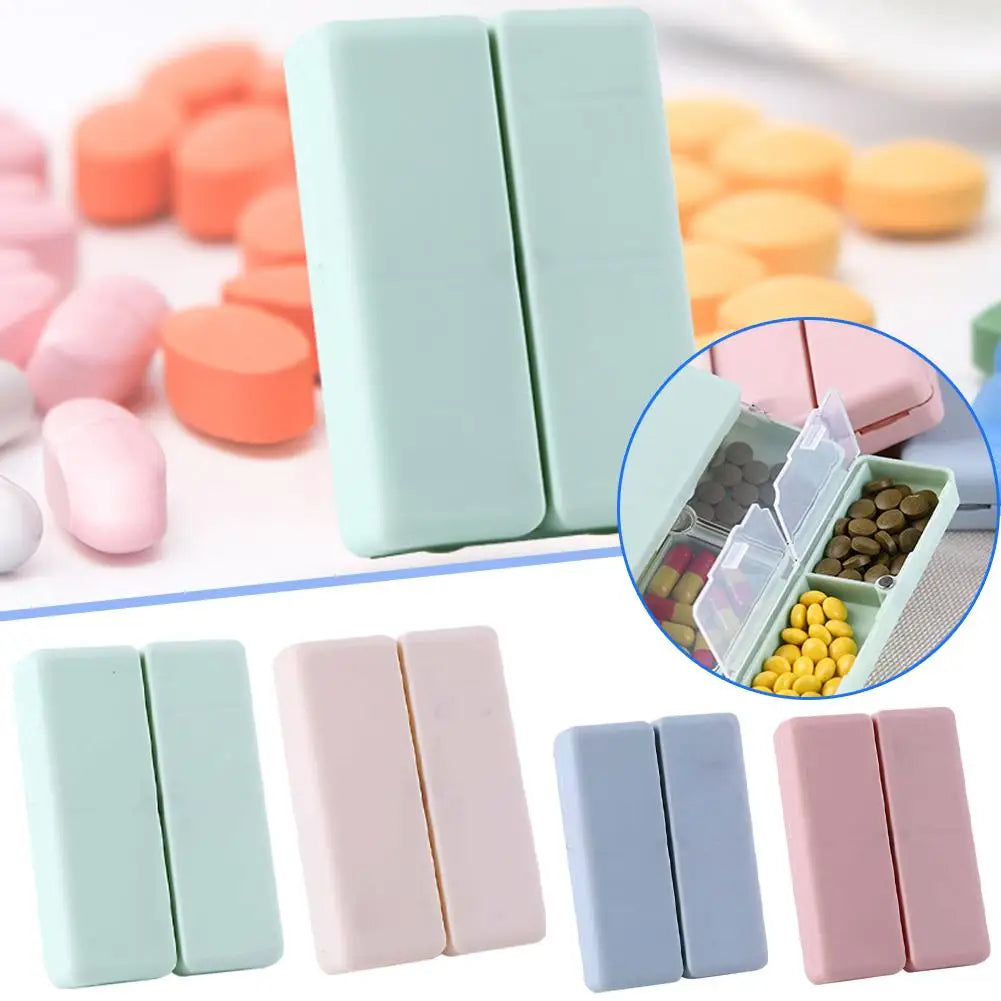 Foldable pill storage box, magnetic lid, 7-day pill box Daily pill case