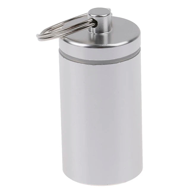 Waterproof Aluminum Alloy Pill Box Keychain Large Size