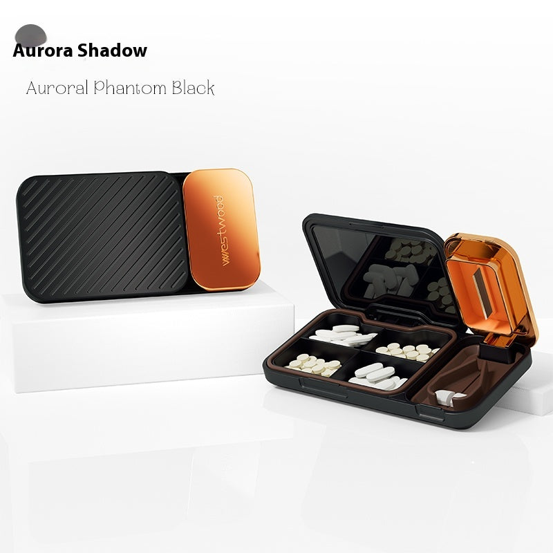 Pill Splitter Pill Box Set 4 Partition Pill Box