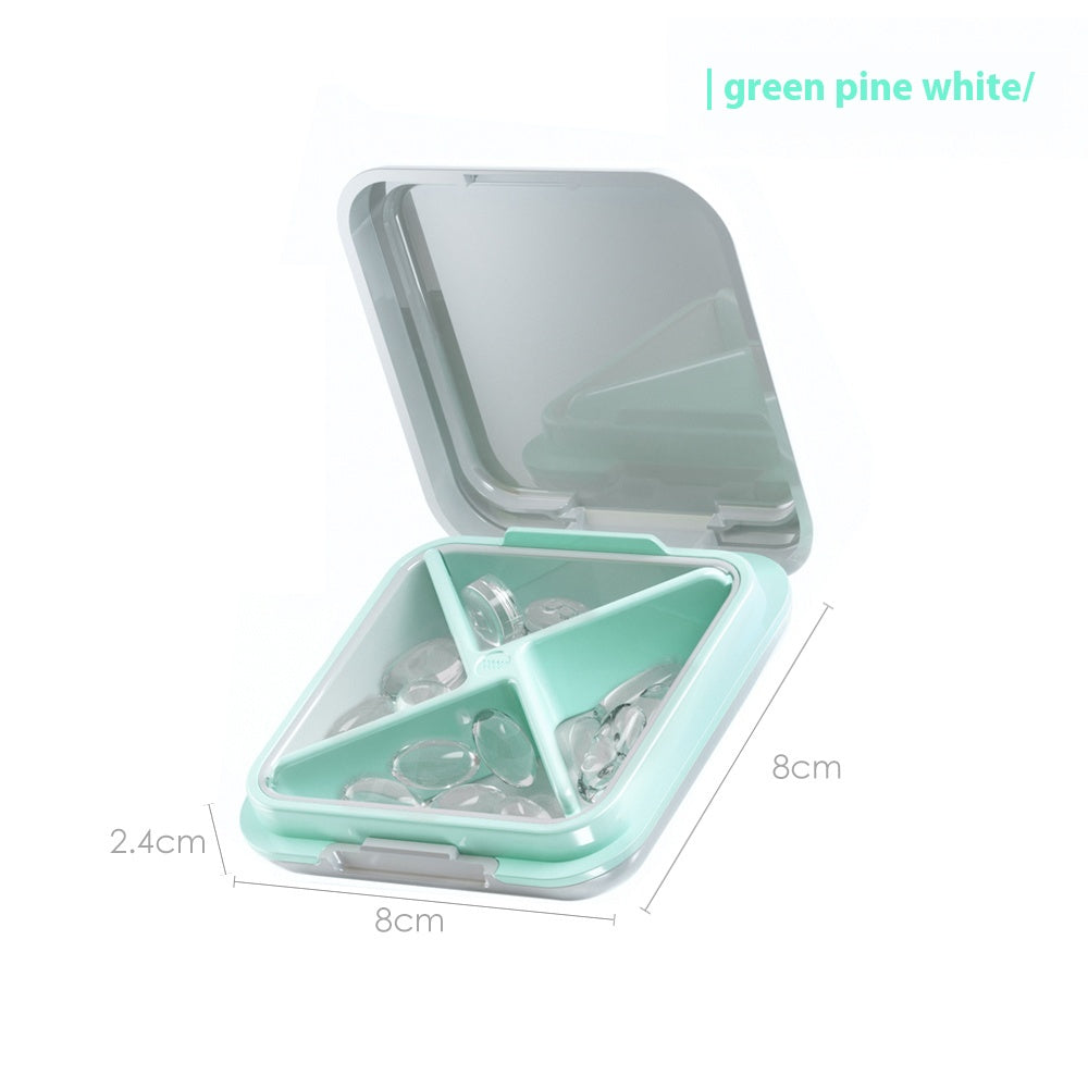 Pill box small mini three times a day portable pill box keychain pill box