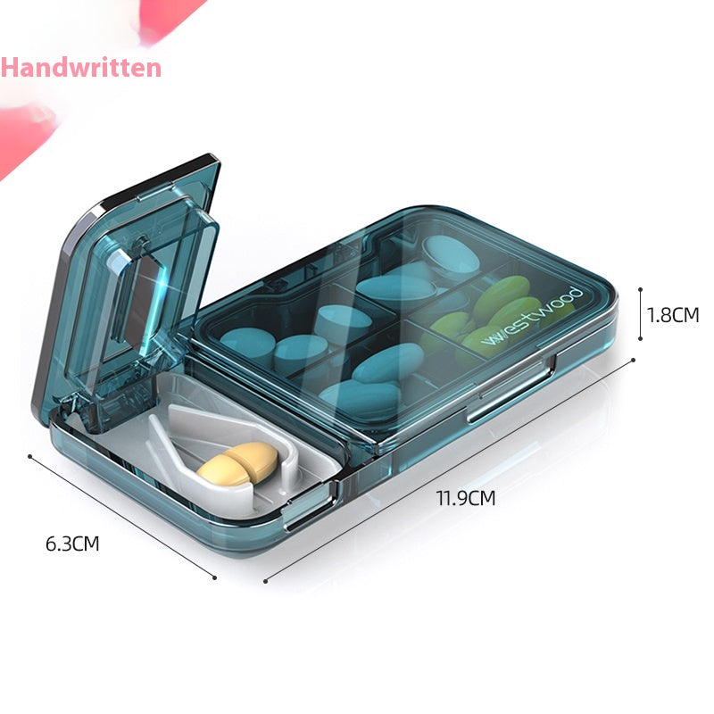Pill Splitter Pill Box Set 4 Partition Pill Box