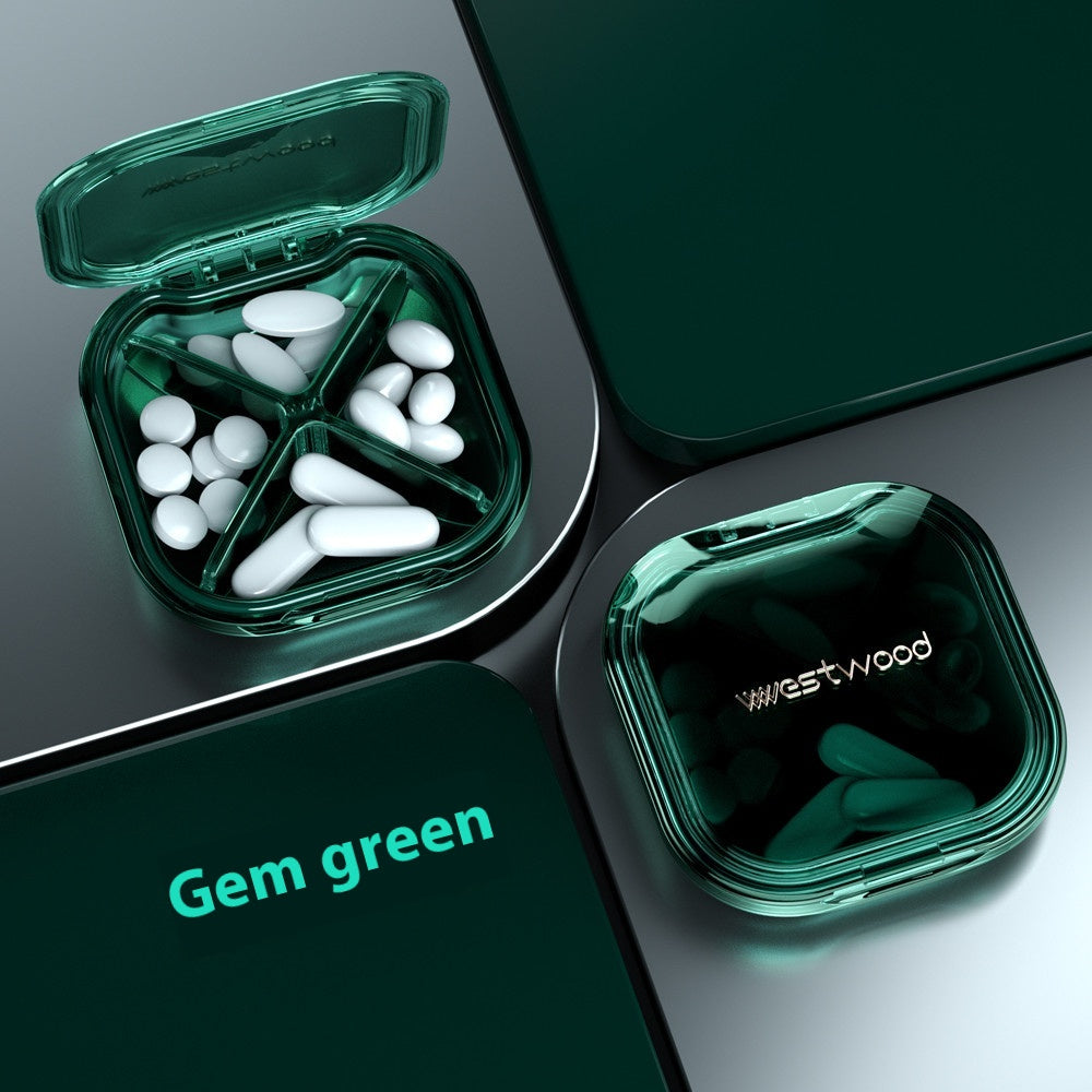 Pill Splitter Pill Box Set 4 Partition Pill Box